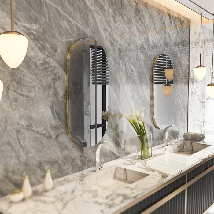 Hanah Home Espejo Ecológico Flotal-E Gris Oscuro y Dorado